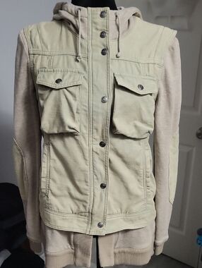 Free People XS Vintage Hooded Military Utility Jacket